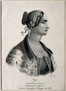 Laura Maria Caterina Bassi. Lithograph by A. di Lorenzo.